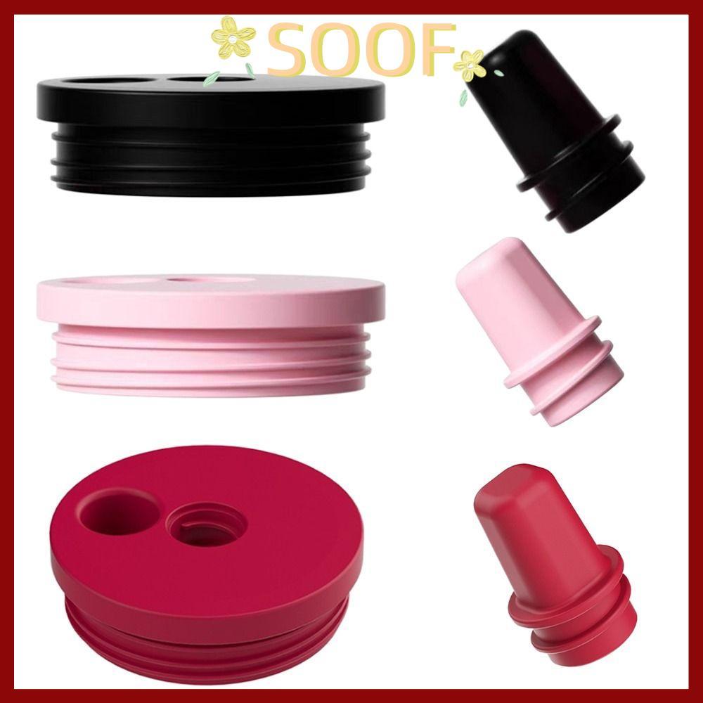 in stockSOOOF ถ้วยฝาปิดเปลี่ยน,สีดําสีแดงสีชมพูใช้ฝาครอบถ้วยเก็บรักษาความร้อน,แฟชั่นซิลิโคนหมวกฟางสําหรับ STAR +