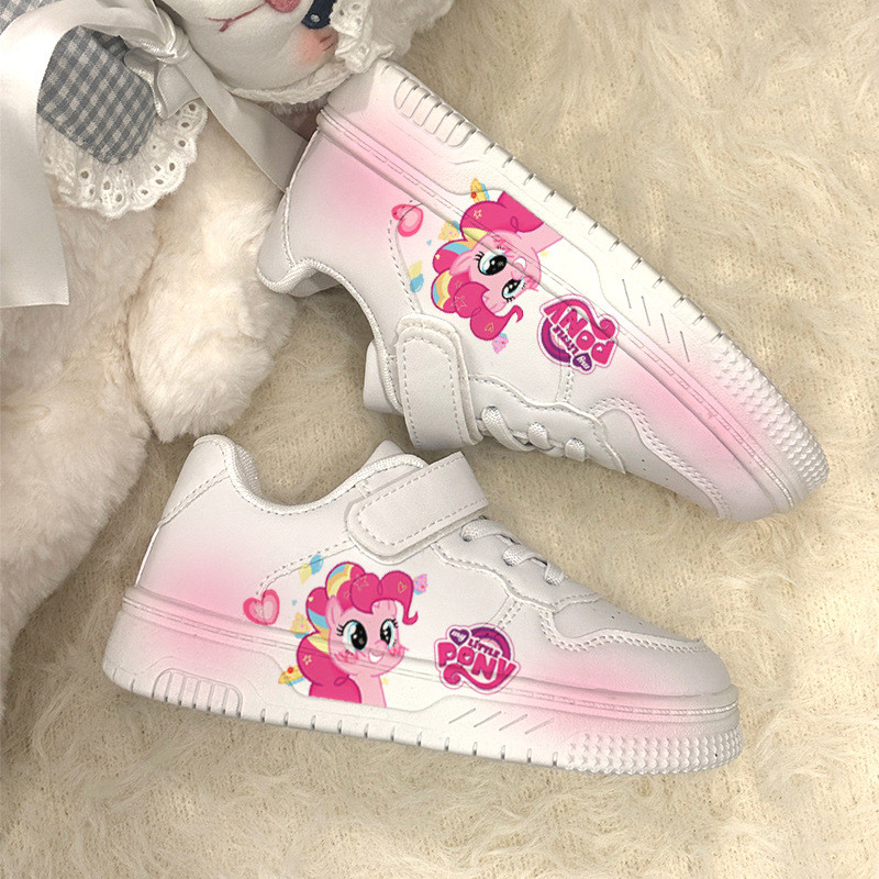 My Little Pony Pony Girls Shoes 2025 Spring Summer Cartoon White Shoes Student Velcro Casual Campus 