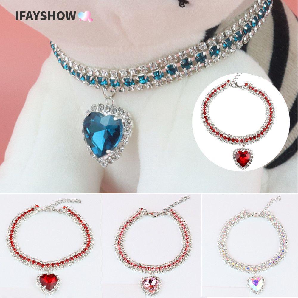 IFAYSHOW สร้อยคอเพชรความปลอดภัยลูกแมว Bling ปรับจี้รัก