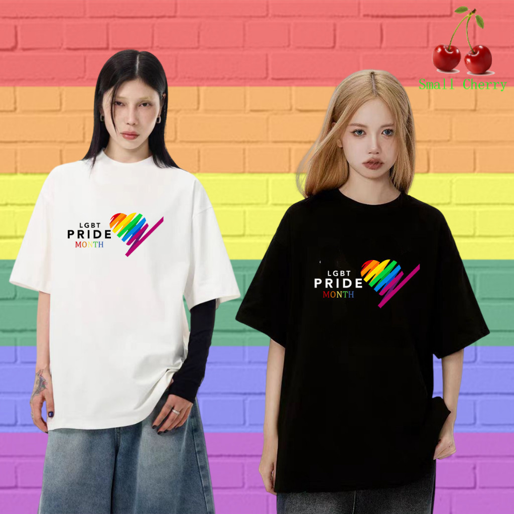 🔥เสื้อเฮีย🔥Pride Month Gay Lesbian Rainbow เสื้อยืด #003 Pride Month Rainbow ลายพิมพ์เสื้อคอกลมแบบแฟ
