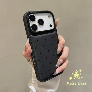 รูใหญ่พองลม ลายจุดดำ เคสสีคละ สไตล์ฮิต เข้ากันได้กับIPhone 13 17 AIR 15 16 14 11 XR 12 Pro Max 7 16 14 15 8 Plus X XS SE