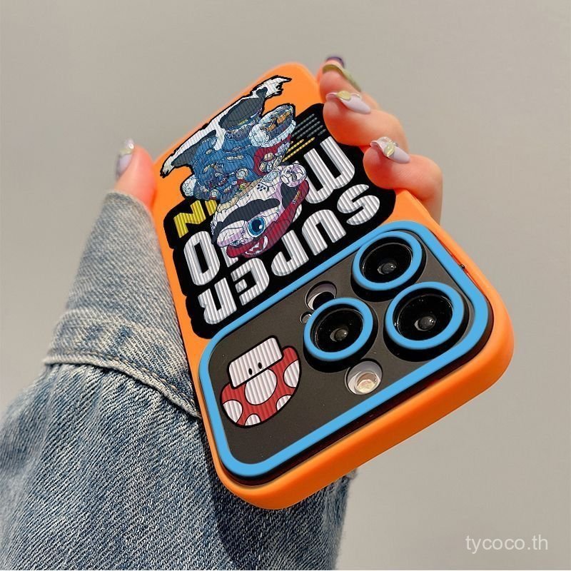 เคสโทรศัพท์ภาพดัดแปลงตัวอักษรเห็ดลุงเกมเหมาะสําหรับiPhone 14promax 15promax 14 15 16 17 promax 11promax 12pro 13promax 16pro 15plus Shock-Resistantป้องกันกรณี
