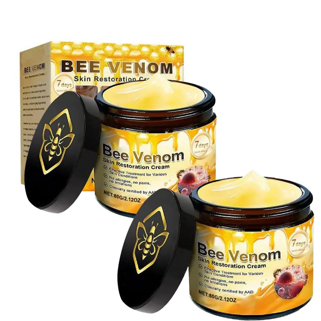 ชุด 2 ชิ้น Bee Venom Repair, Facial Wrinkle Removal Firming Anti-aging Bee Venom Moisturizing Cream