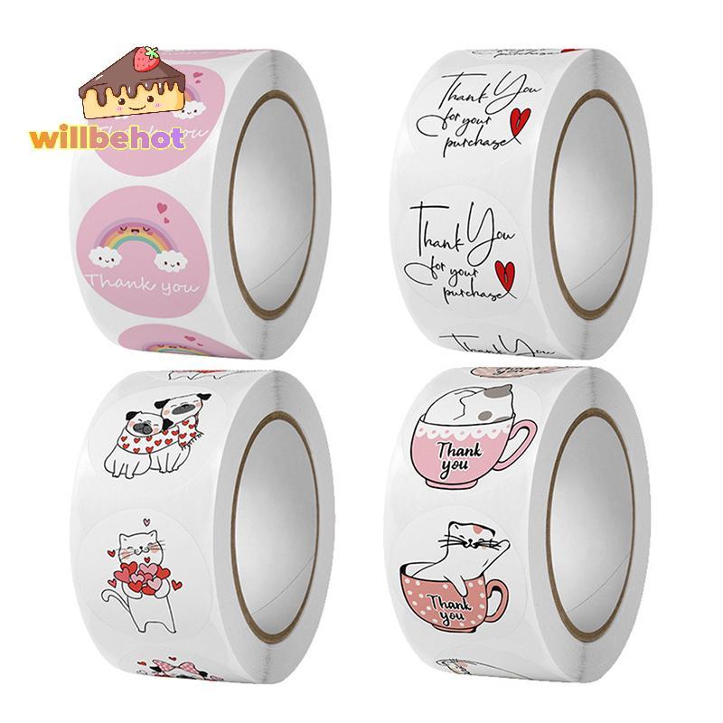 [Willbehot-t] 500 ชิ้นขอบคุณสําหรับการซื้อของคุณ Stiers Scrapbooking Gracos ซองจดหมายปิด Stier ของขวัญป้ายซีล [ใหม่]