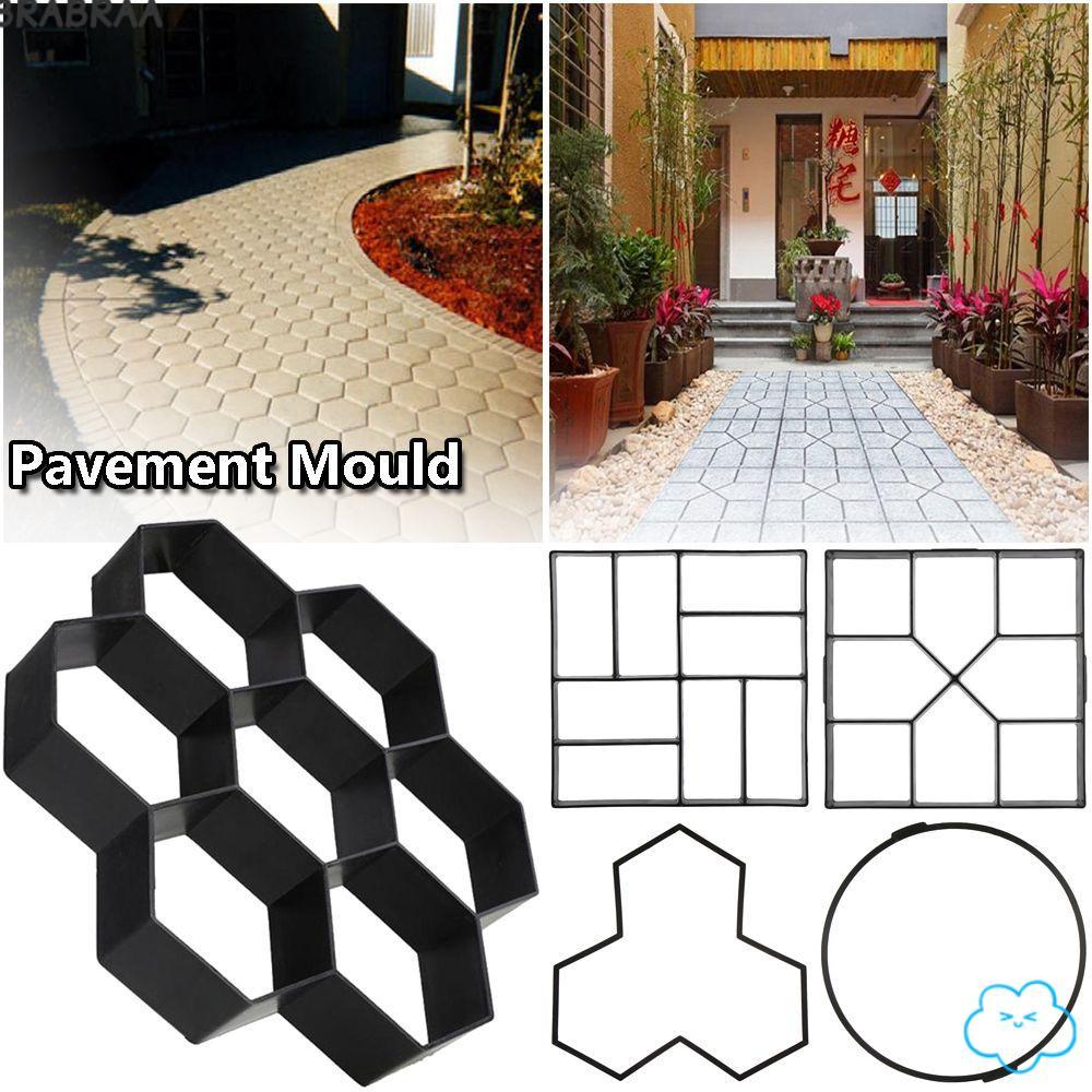 BRABRAA แม่พิมพ์คอนกรีตหินถนนปูด้วยตนเองพื้นพลาสติก Pavement Cement Mould