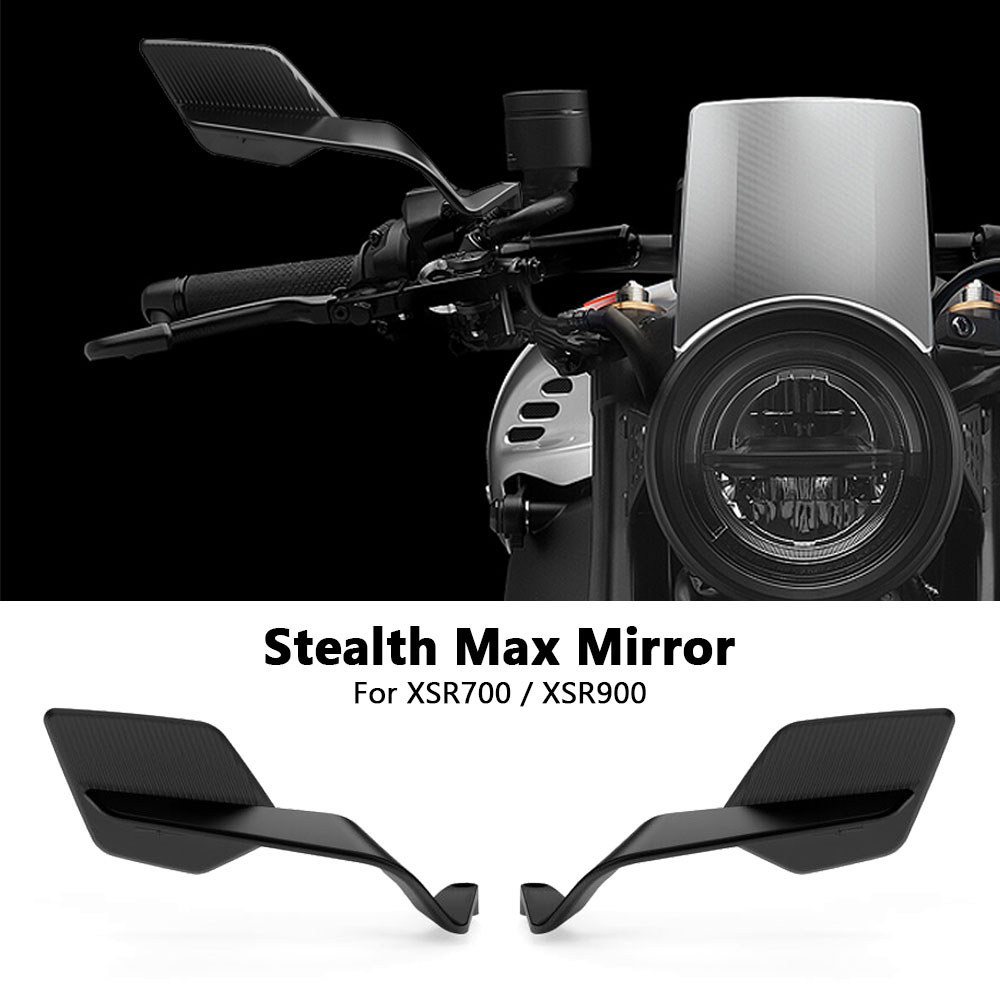 สีดํารถจักรยานยนต์อุปกรณ์เสริมกระจก Stealth Max กระจกมองหลังสําหรับ YAMAHA XSR 900 XSR900 XSR 700 XS