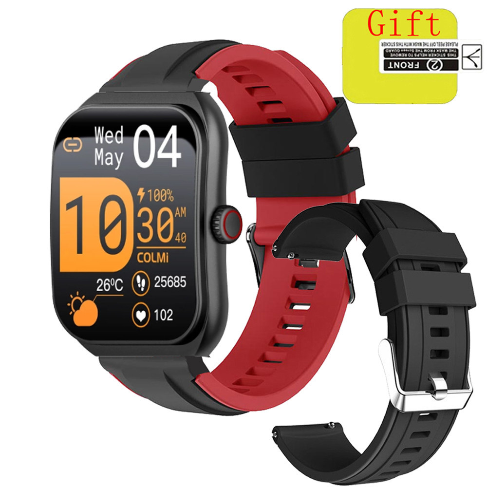 COLMI P86 สายคล้องคอกีฬาซิลิโคนสําหรับ COLMI P80 สมาร์ทวอท์ชป้องกันหน้าจอฟิล์มสายรัดข้อมือแบบนุ่มอุป