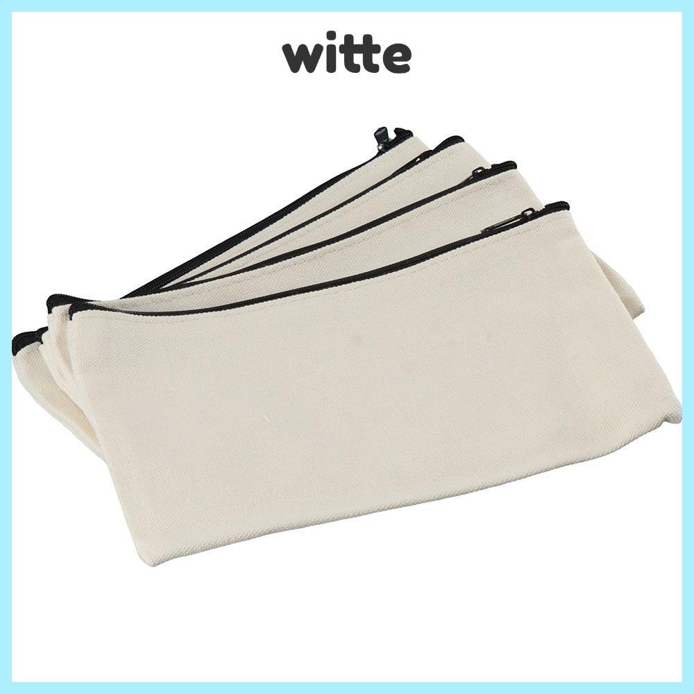 WITTE 10 ชิ้นกระเป๋าผ้าใบเปล่า, 8.2x4.7 นิ้วกระเป๋าซิป, DIY กระเป๋าเดินทางผ้าใบสําหรับแต่งหน้า