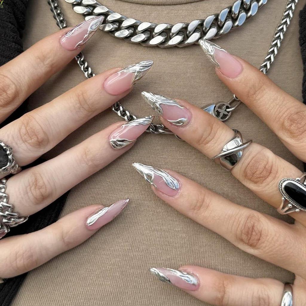 Elegant Pink French Press On Nails Sweet & Charming Reusable Press On Nails เหมาะสําหรับผู้หญิงและเด