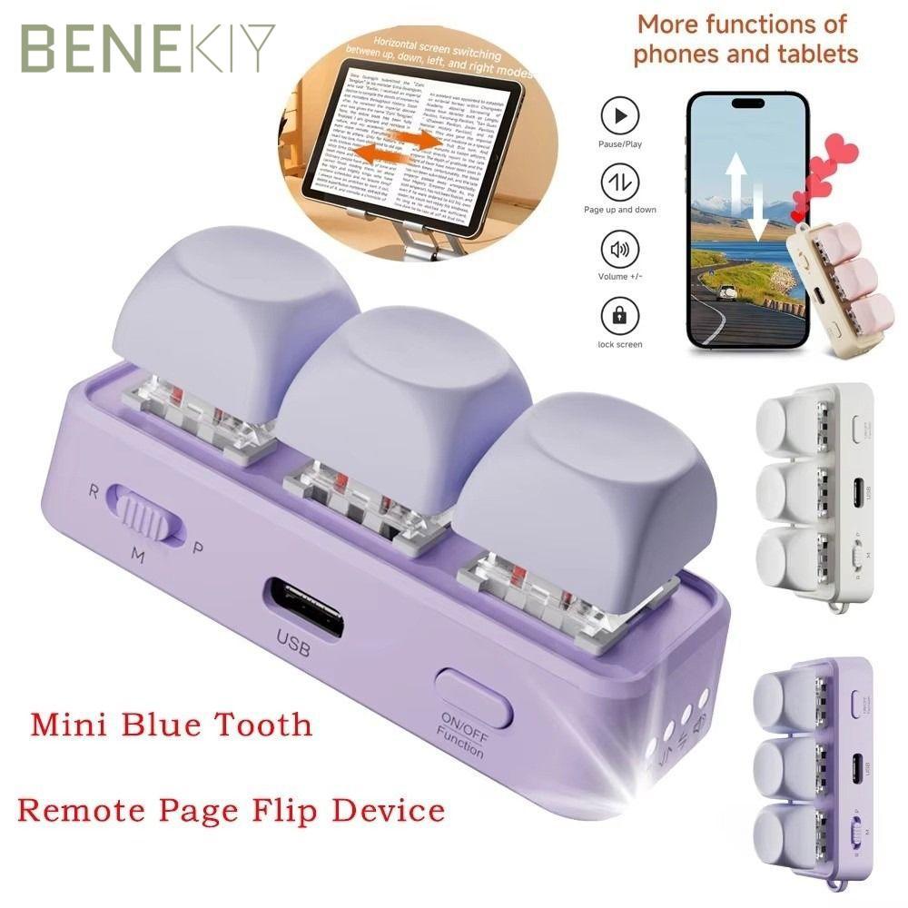 BENEKIY EBook หน้า Turner คีย์บอร์ด, Universal 3 คีย์คีย์บอร์ดหน้า Turner แบบพกพาอเนกประสงค์คีย์บอร์