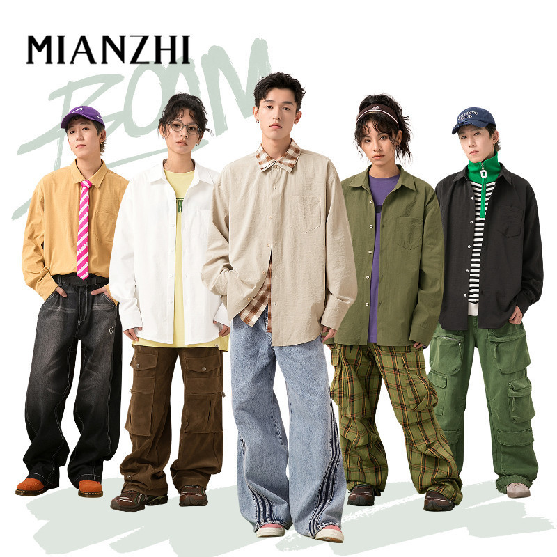 MIANZHI เสื้อเชิ้ตแขนยาวผ้าเย็น ชายหญิง กันแดด+เย็นสบาย ใส่เที่ยว+ทำงาน ไซส์  เก็บเงินปลายทาง [M-5XL