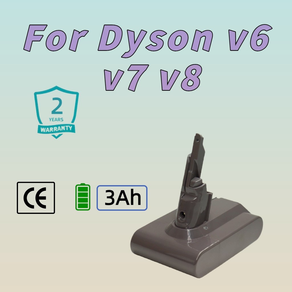รับประกัน 2 ปี แบตเตอรี่ 21.6V 3Ah สำหรับ Dyson V6 V7 V8 DC59 DC61