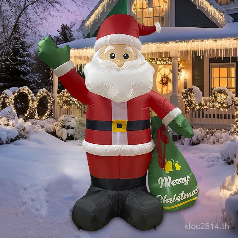 Inflatable Santa Claus เครื่องประดับคริสต์มาสของขวัญกระเป๋า Air รุ่น Courtyard Luminous ตกแต่ง led L