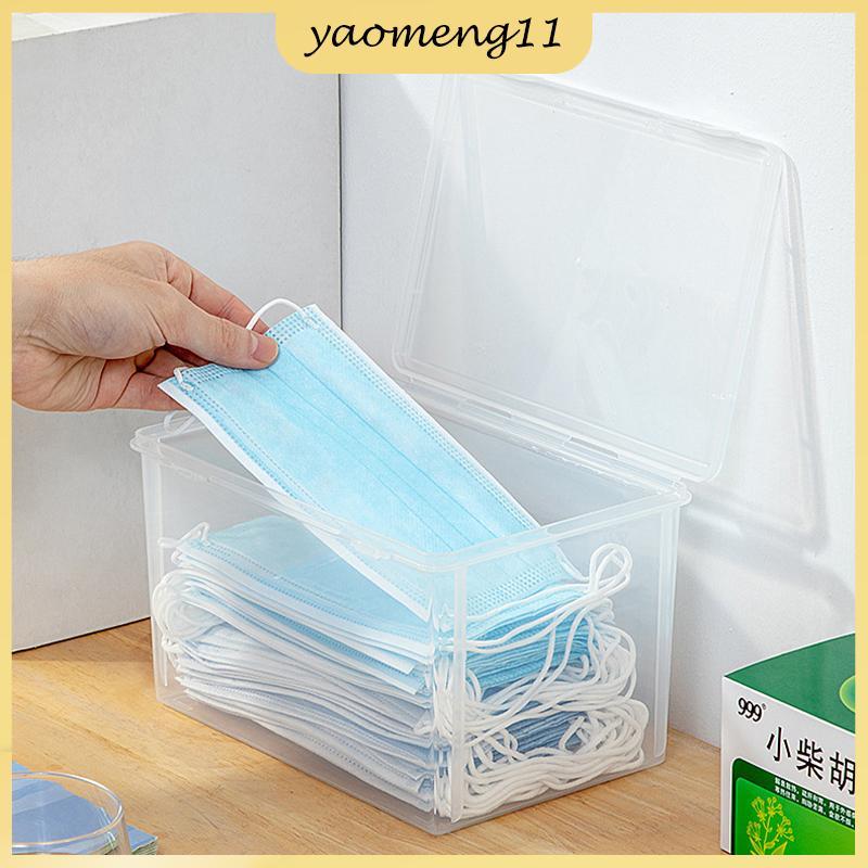YM กล่องเก็บหน้ากากในครัวเรือนฝุ่นปิดผนึกกล่องความจุขนาดใหญ่กันน้ํากันฝุ่นจิปาถะกล่องเก็บผู้ถือ TH