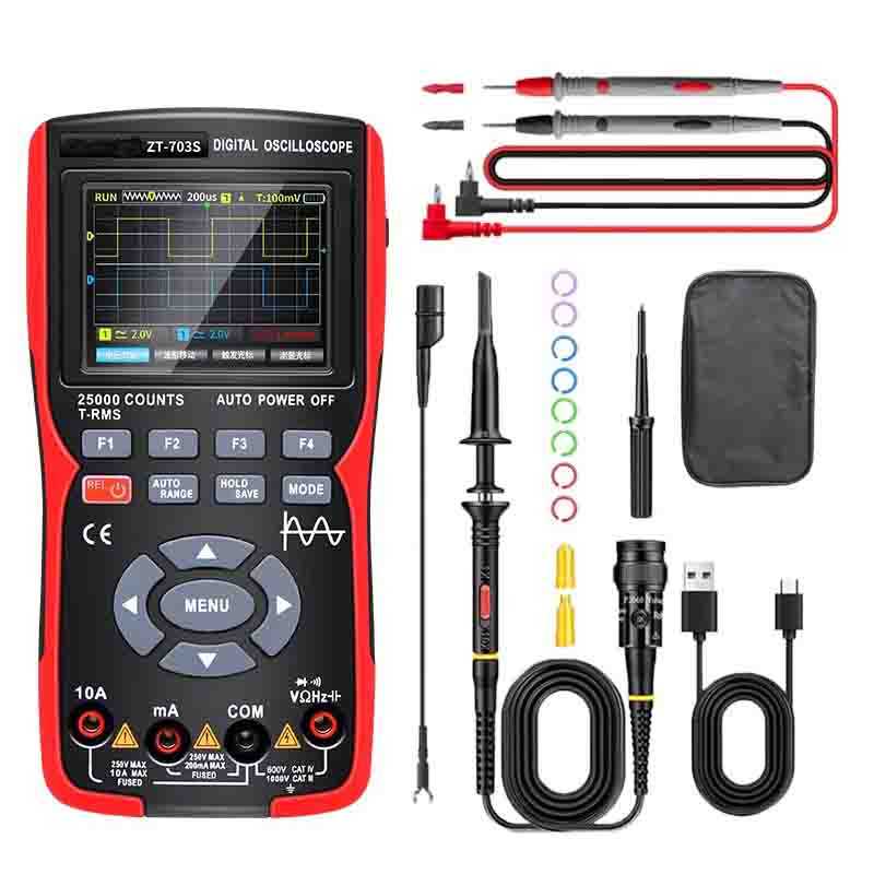 ZT-703S Dual-channel Oscilloscope 50MHz มัลติมิเตอร์สามในหนึ่งเดียวมัลติฟังก์ชั่นความแม่นยําสูงซ่อมร