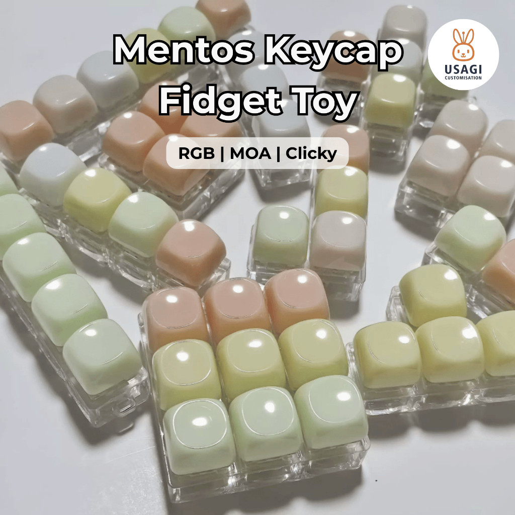 Usagi Mentos Keycap ASMR Fidget Clicker Tactile Toy Smooth MOA Clicky