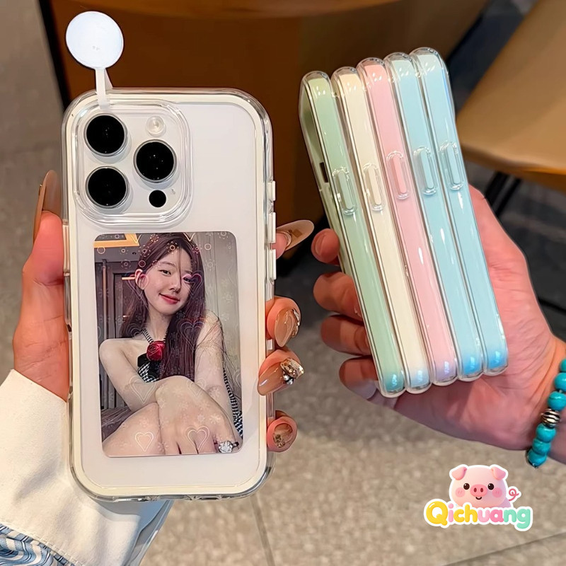 ผู้ถือบัตรClearกรณีสําหรับOPPO A3i Plus A2 Pro A2M A1S A1i R15 น่ารักปกหลังโปร่งใสกันกระแทกกรอบที่มี