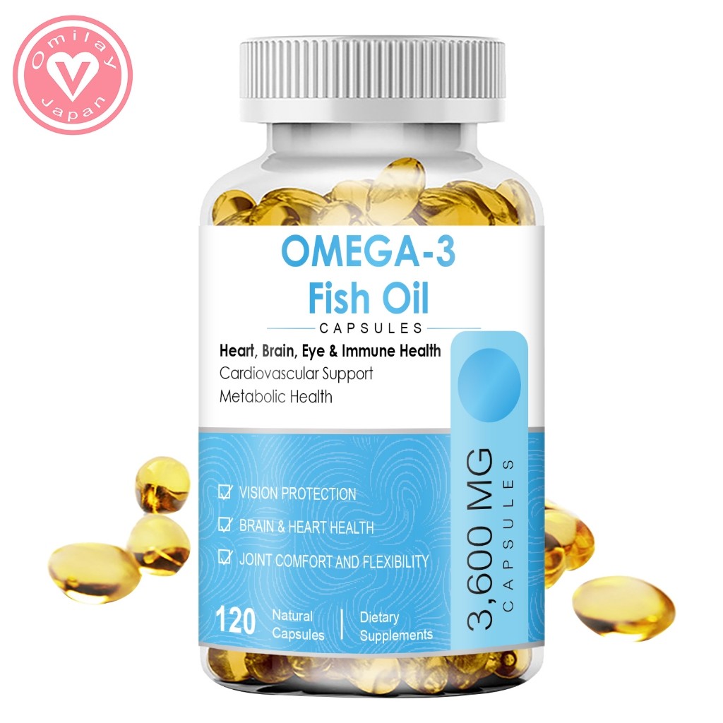 Omilay Omega 3 Oil Softgels พอร์ต Heart Health peoplements Rich DHA EPA แคปซูลน้ํามัน