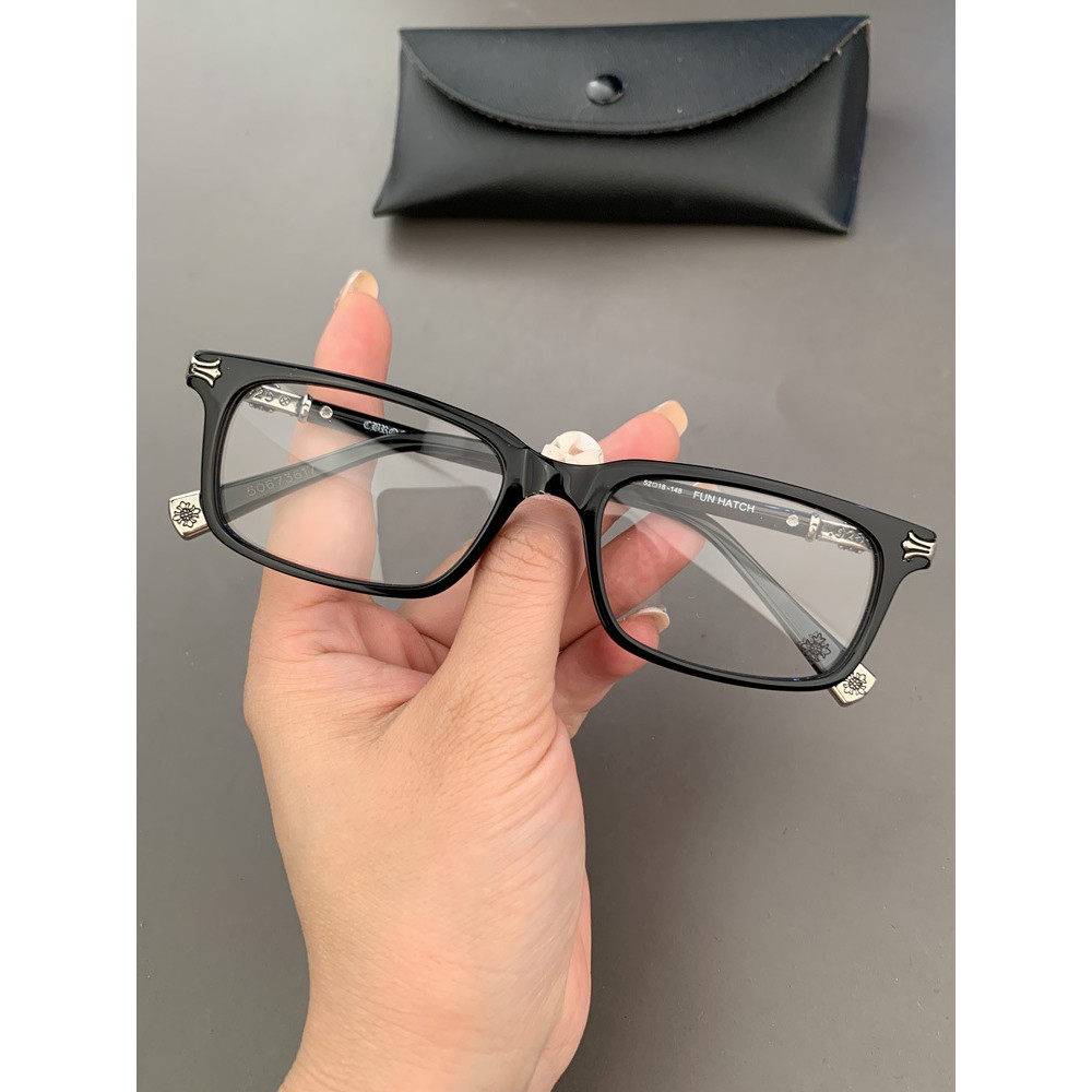 I2B9 Chrome Hearts New Business Acetate Plain Black Frame Small Square Unisex Versatile Prescription