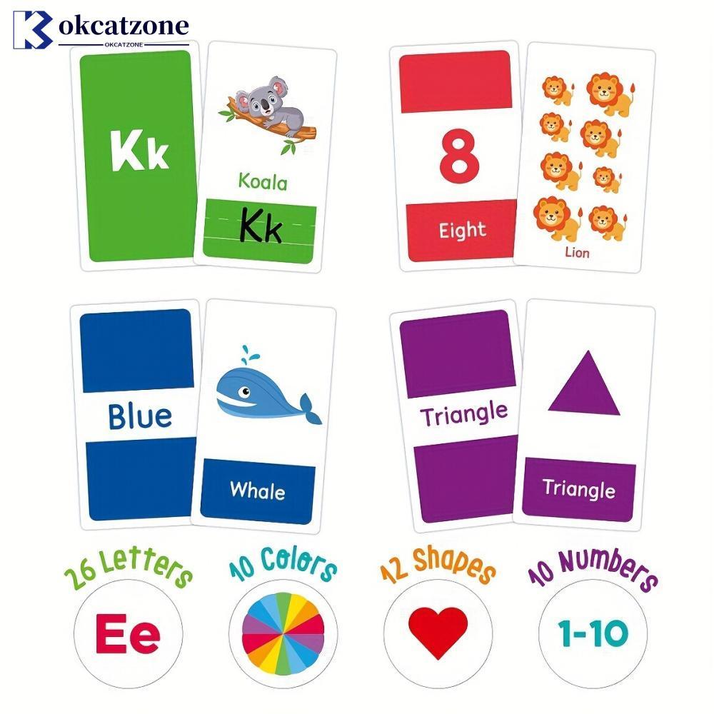 OKCATZONE แฟลชการ์ดสําหรับเด็กวัยหัดเดินตัวอักษร ABC เด็กวัยหัดเดินการเรียนรู้การ์ดแม่ลูก Bonding In