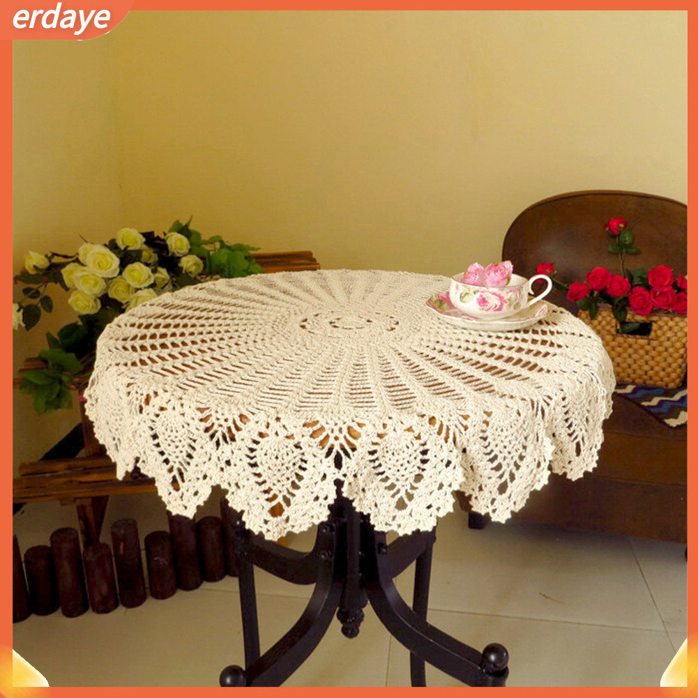 Spp_แผ่นผ้าฝ้ายถักโครเชต์ ทรงกลม ขนาด 80 ซม. สําหรับตกแต่งห้องครัว ห้องอาหาร ร้านอาหาร - รูปที่ 6