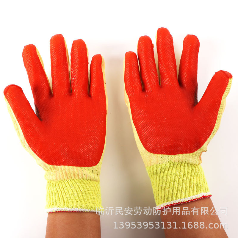 ของแท้ Double Wolf Soft Film ถุงมือป้องกันแรงงาน Cut-Resistant ทนต่อการสึกหรอติดกาวกันลื่น Const