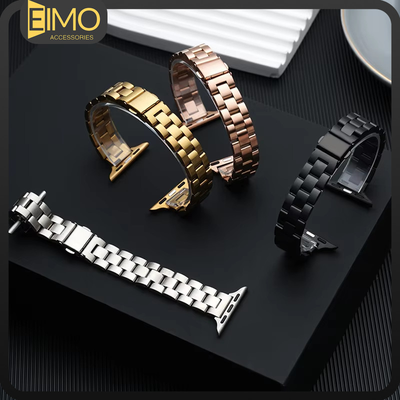 สายเรือนเวลาสแตนเลส for Iwatch Apple Watch Ultra/SE3 2 Series 11 10 9 8 7 6 49mm 46 45 44 42 40 38mm สายนาฬิกาโลหะบาง