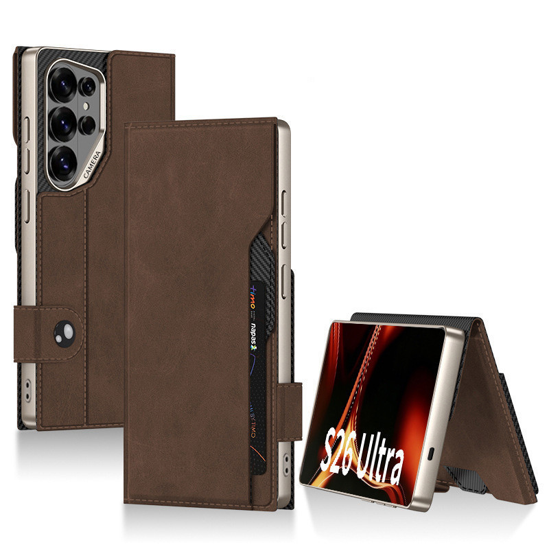 ใหม่สําหรับ Samsung Galaxy S26Ultra เคสโทรศัพท์ S25Ultra ซองหนังพลิกพร้อมผู้ถือบัตร S26Ultra เปลือกป้องกันการตก