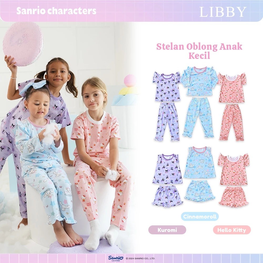 LIBBY Short Sleeve Ruffle Shorts Set (SANRIO Motif)