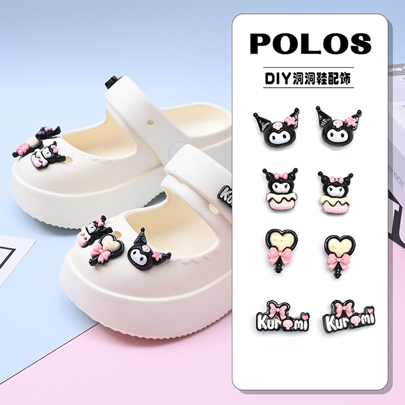 daddy jibbitz missyp jibbitz อุปกรณ์ประดับรองเท้าน่ารัก Kuromi แบบ DIY สำหรับ Crocs และรองเท้าหัวเข็
