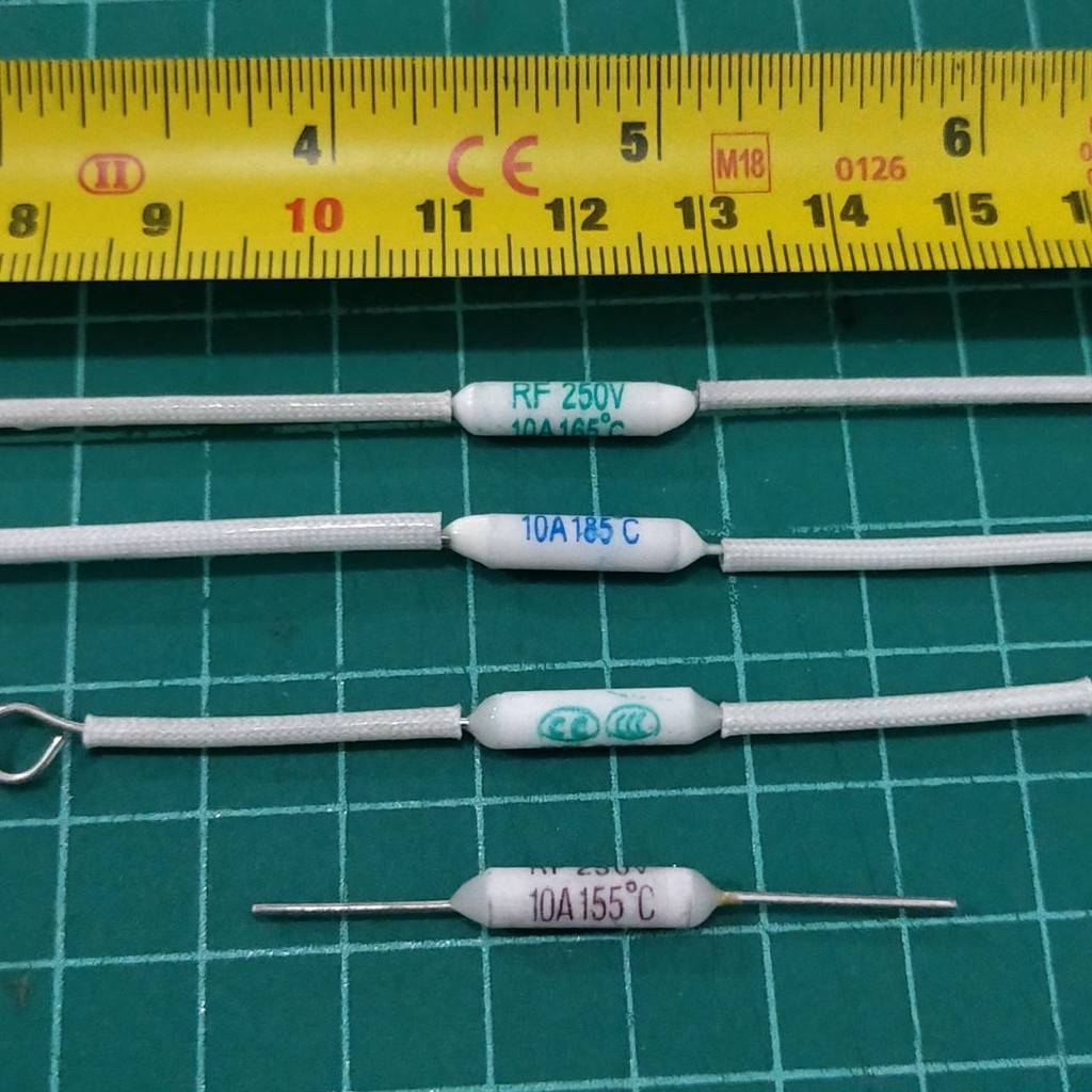 ฟิวส์ เทอร์โมฟิวส์ เซรามิค หม้อหุงข้าว Ceramic Thermal Fuse 10A 250V 130C 155C 165C 185C #CTF แบบ A