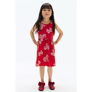 H&M(เอชแอนด์เอ็ม) เดรสผ้าฝ้ายพิมพ์ลาย Girls Printed cotton dress 1318739_1