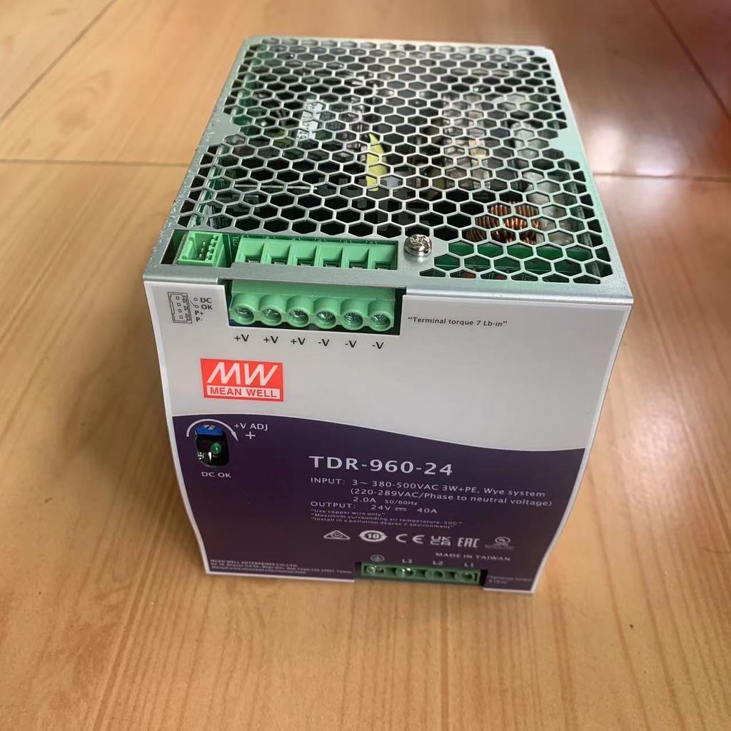 TDR-960 series TDR-960-24 TDR-960-48 MEAN WELL แหล่งจ่ายไฟสลับสามเฟส 380VAC to DC 24V/48V ชนิดติดตั้