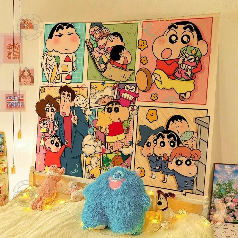 วอลล์เปเปอร์สีชอล์กลายการ์ตูนการ์ตูนขนาดเล็กเหมาะสําหรับหอพักนักเรียนผนังข้างเตียงวอลล์เปเปอร์วอลล์เปเปอร์เหมาะสําหรับการถ่ายภาพห้องนอนระบ