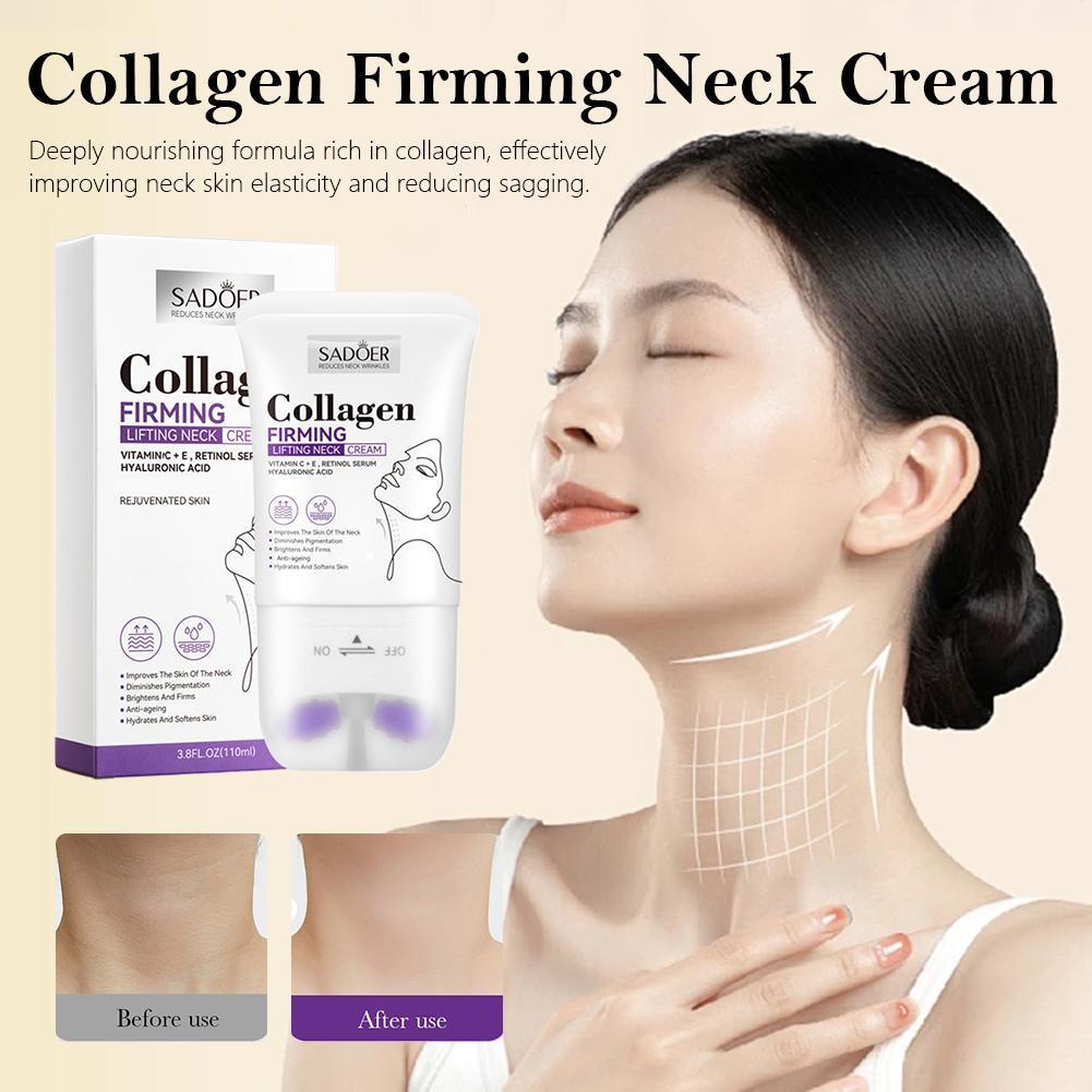 ครีมคอคอลลาเจนพร้อมลูกกลิ้ง Applicator, Firming & Hydrating Neck Care สําหรับริ้วรอย I2s1