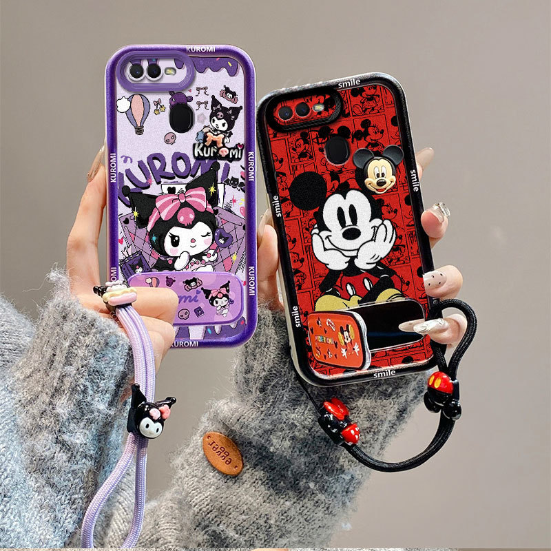 เคส For Oppo A5S / F9 / A12 / A7 tpu ใหม่ JMZJ สไตล์แฟชั่นแขวนสตริงกระจกขาตั้งเคสโทรศัพท์