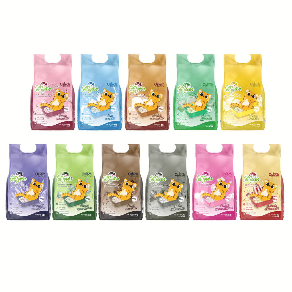 [20L🔥] Ostech Cat Lover ทรายแมวเต้าหู้แบบแท่ง | จับก้อนแน่น ลดกลิ่น ทิ้งชักโครกได้ แมวเลิฟทุกบ้าน!