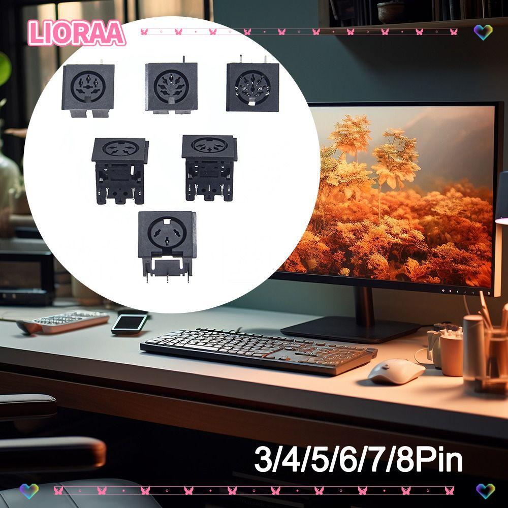 ลิโรร่า‌A DIN มินิแจ็ค, 4 P/5 P/6 P/7 P/8 P PCB แผง Mount 3 4 5 6 7 8 Pin DIN หญิงซ็อกเก็ตเชื่อมต่อ,
