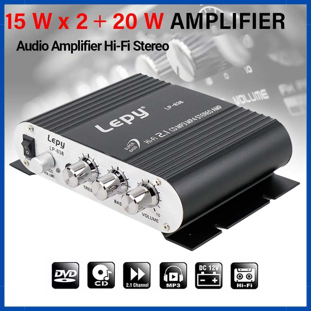 Lepy HiFi เครื่องขยายเสียงสเตอริโอ Treble Bass Booster - LP-838