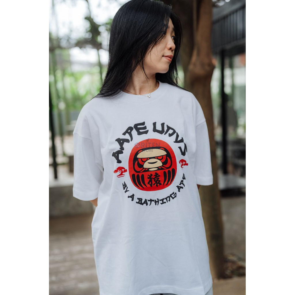HOT AAPE Daruma Logo Tee เสื้อยืด Aape ของแท้ / ของแท้