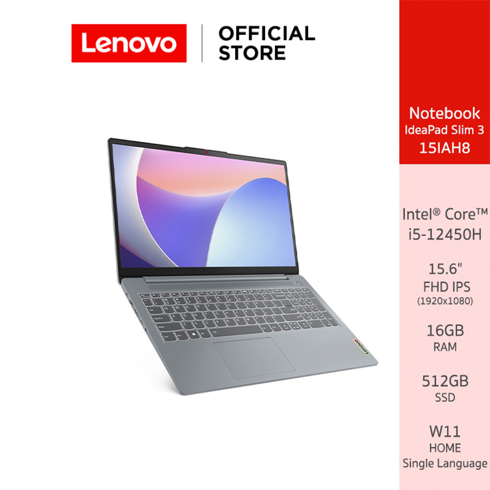 Lenovo Notebook (โน้ตบุ๊ค) IdeaPad Slim 3 15IAH8 - 83ER000JTA - Intel® Core™ i5-12450H
