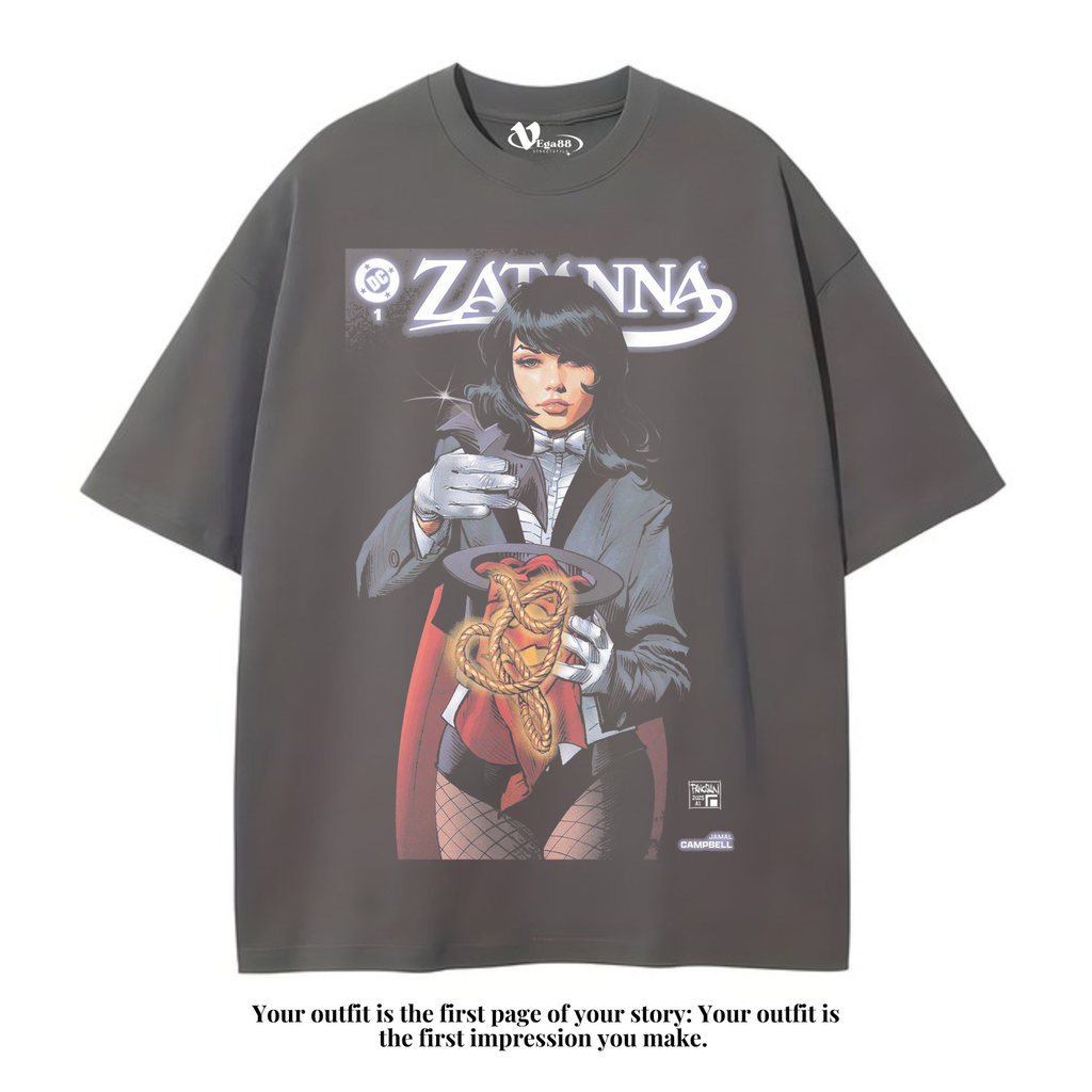 VEGA88 *zatanna marvel* เสื้อยืดโอเวอร์ไซส์ | เสื้อยืดโอเวอร์ไซส์ | โอเวอร์ไซส์ สีเทาเข้ม | เสื้อยืด