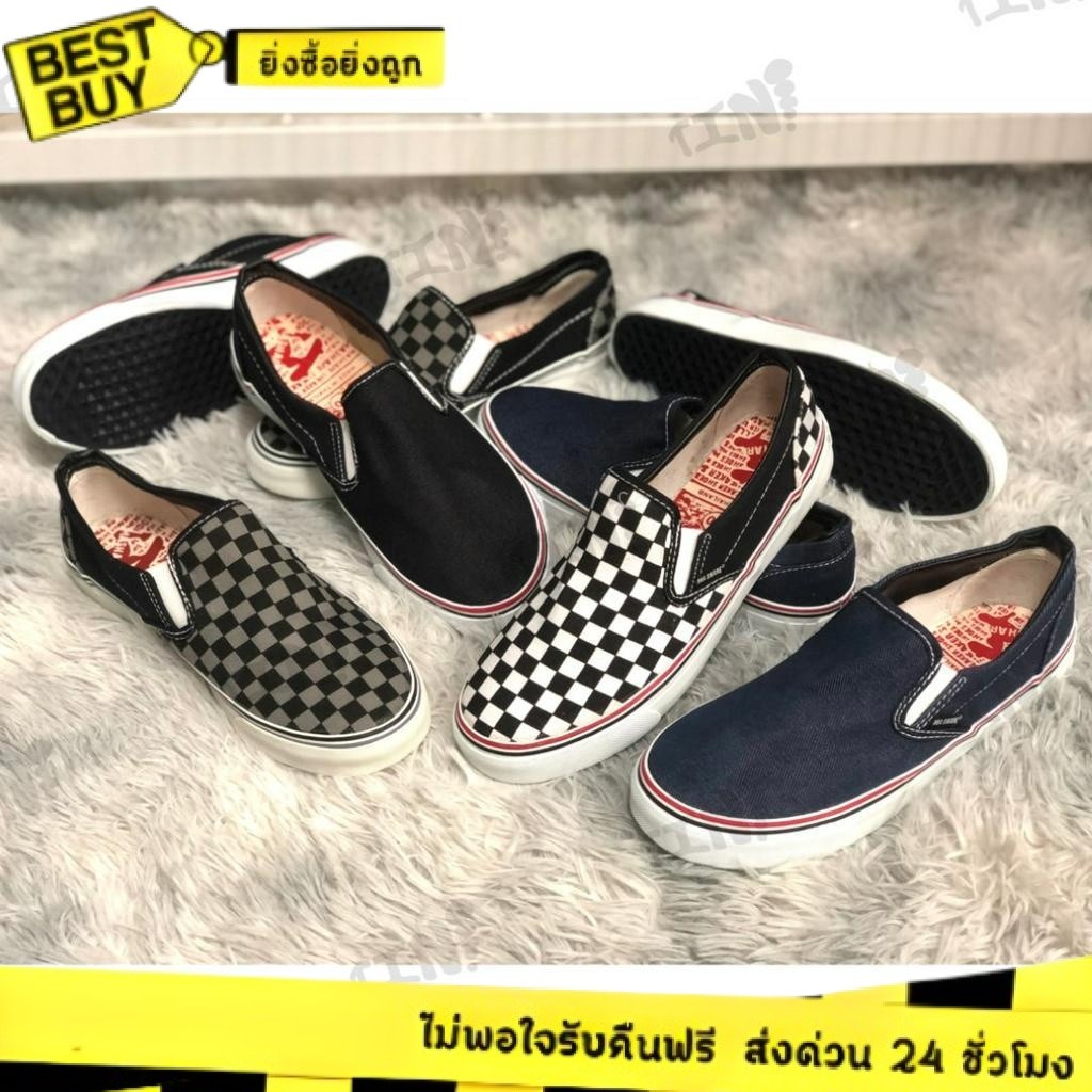 🛵ส่งทันที 2 ชม.🏪💫Mashare รองเท้าผ้าใบสลิปออน Slip-on รุ่น K1 มีไซส์ 38-44 จัดส่งจากไทย