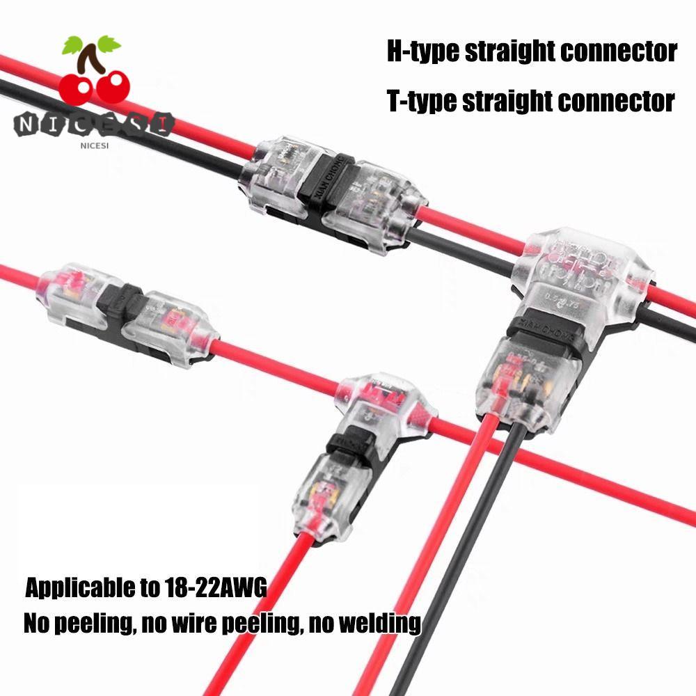 NICESI 1 ชิ้นสายไฟ Crimp,การเชื่อมต่อสายเคเบิล Strip 8-22AWG Pluggable Wire Connector, Quick Splice 