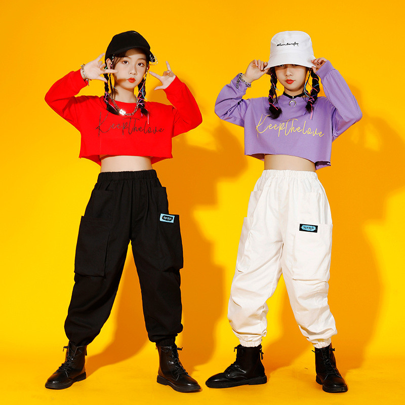 女童hoodie 士hiphop Mirade Vistation เด็ก ๆ บาง ๆ บาง ๆ ชุดเด็กชายและ洋气 หญิงแจ๊ส hiphop Street Dance แฟ