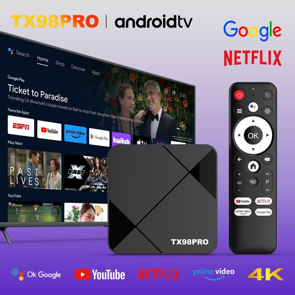 ใหม่ tx98 pro RK3518 ชุดเครือข่ายกล่องด้านบน Android 14.0 Dual Band WIFI Bluetooth 5.4 TVBOX