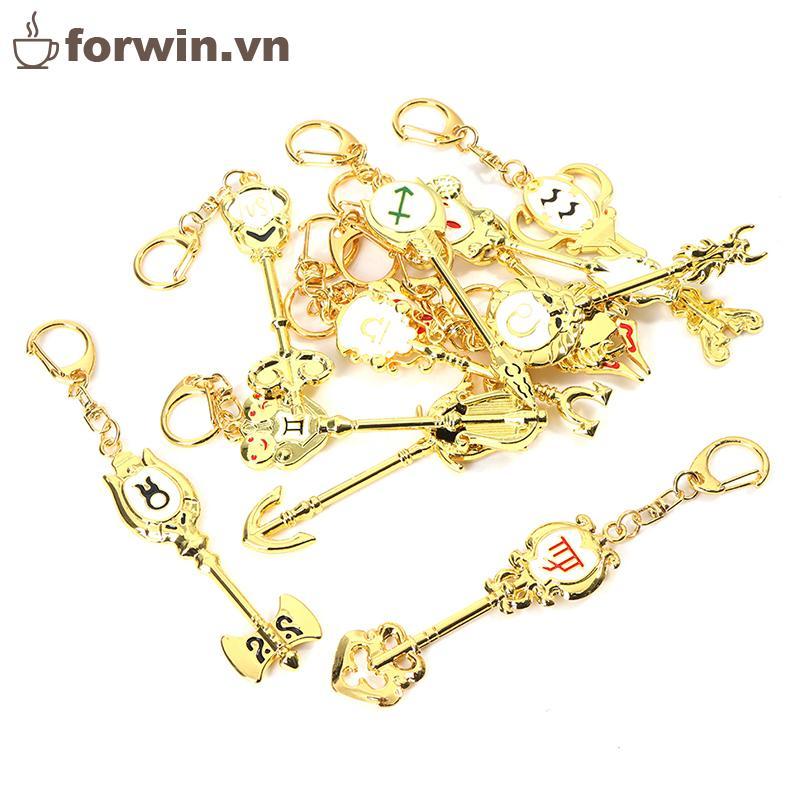 Forwin การ์ตูนอะนิเมะ Fairy Tail Zodiac Star อัญเชิญกุญแจสิบสอง Constellation พวงกุญแจ vn