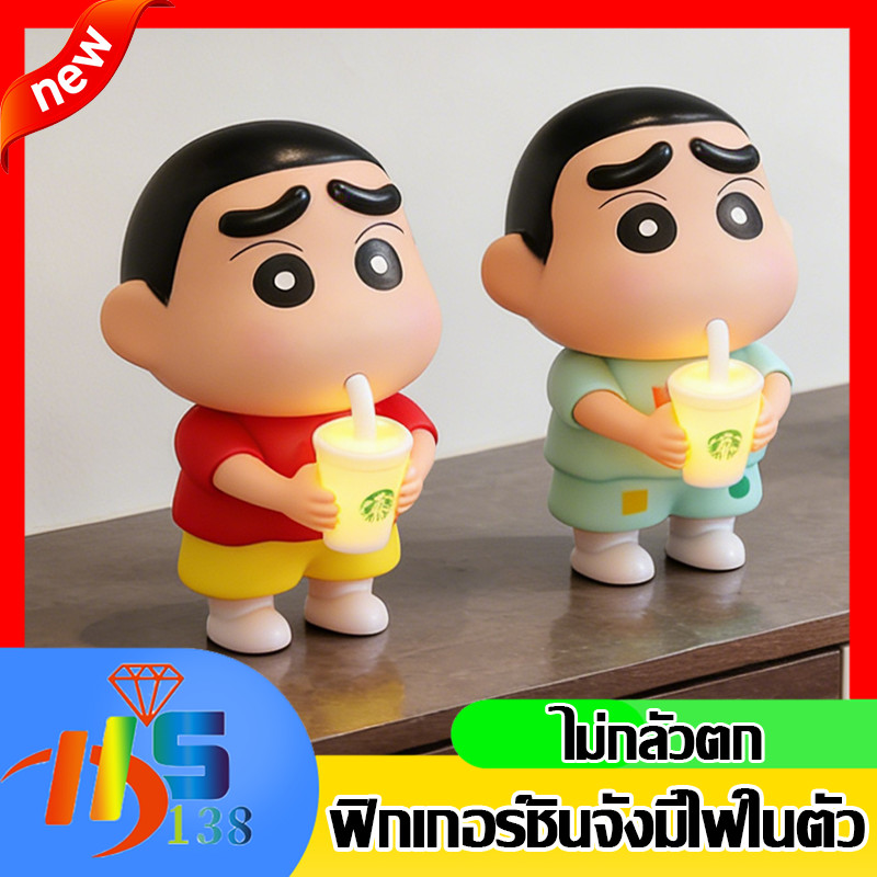 รุ่นใหม่2026 โคมไฟน่ารัก ตุ๊กตาไฟกลางคืนรูปตุ๊กตา Crayon โคมไฟหัวเตียง ตุ๊กตาโคมไฟน่ารัก น่ารักของเล่น