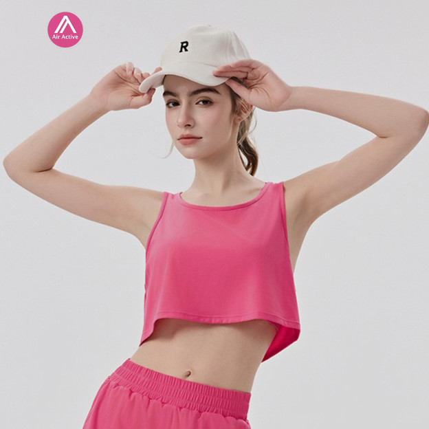 เสื้อเชิ๊ตแขนกุดคอสูง ระบายอากาศดี เหมาะสำหรับโยคะและพิลาทิส