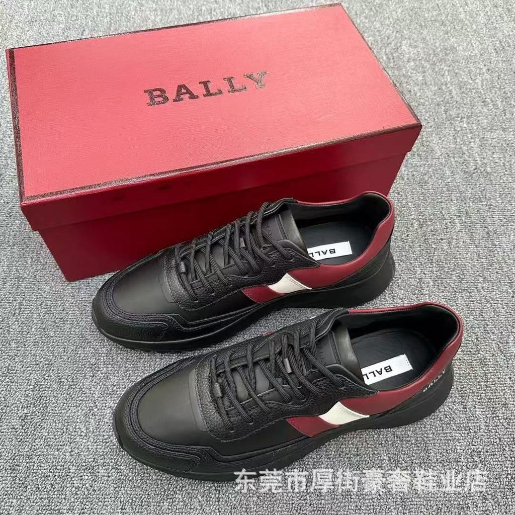 BALLY รองเท้าผ้าใบหนังผู้ชายผูกเชือกสไตล์ใหม่